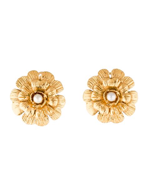 chanel camellia earrings.